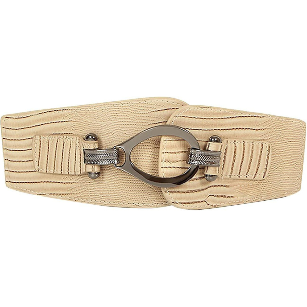 Kikidex (As Show, One Size) Women's Belt, Wide Belt Made Of Imitation Leather With An Elastic Waistband