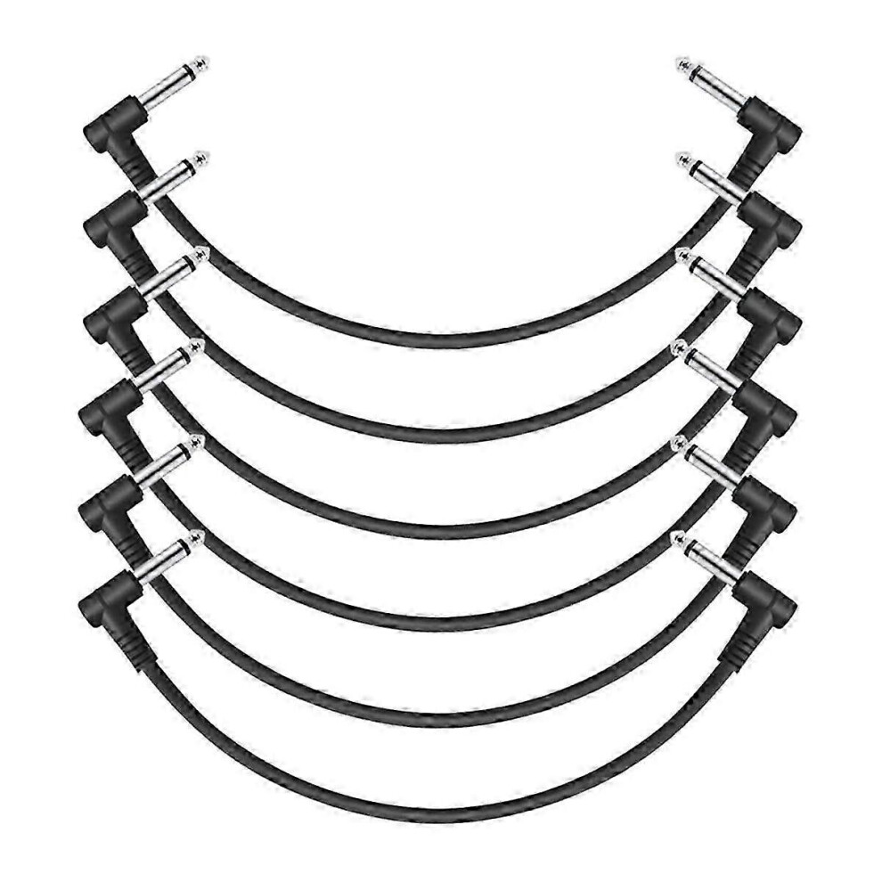 Kikidex (As Show, One Size) Guitar Patch Cable Guitar Effect Pedal Cables,Black 6 Pack 30Cm