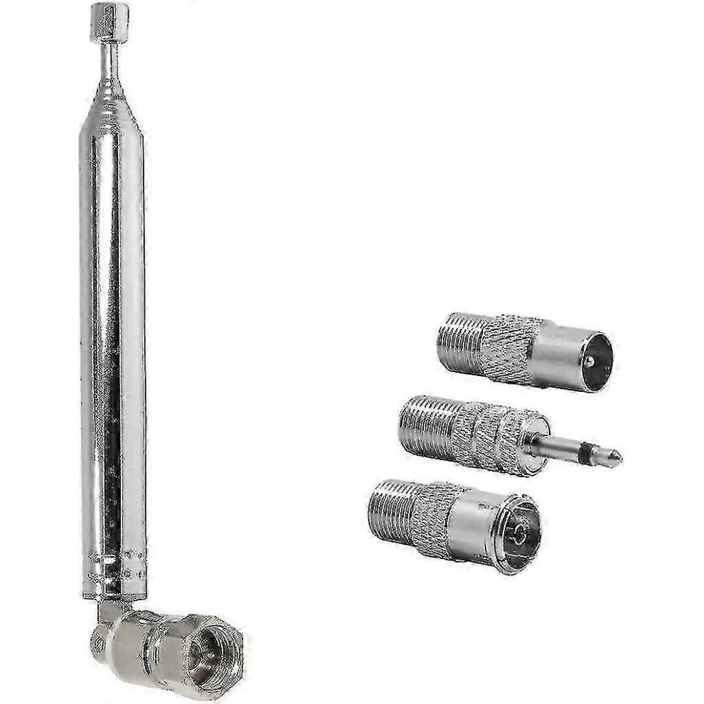 Kikidex (As Show, One Size) 75 Ohm Telescopic Dab Radio Aerial Antenna For Hifi Av Receiver Mini System, Fm