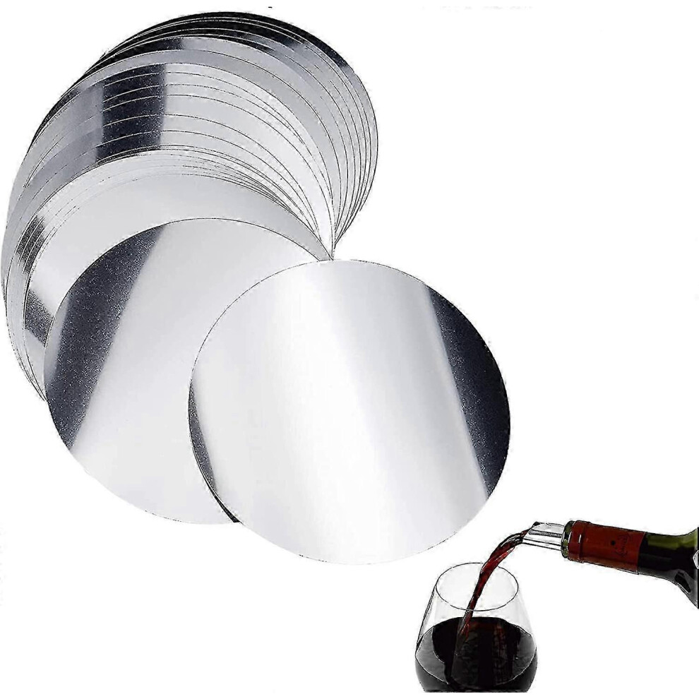 Kikidex (As Show, One Size) 50 Pcs Wine Pourer Disc Flexible Drip Stop Wine Disc No Drop Drip Stop And Pourer Home Bar Accessories For Wine Bottles Ty Silver