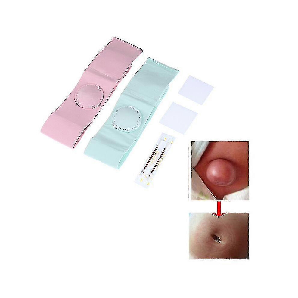 Kikidex (As Show, One Size) 2Pcs Umbilical Hernia Therapy Belt Breathable Elastic Cotton Strap For Children-Yvan