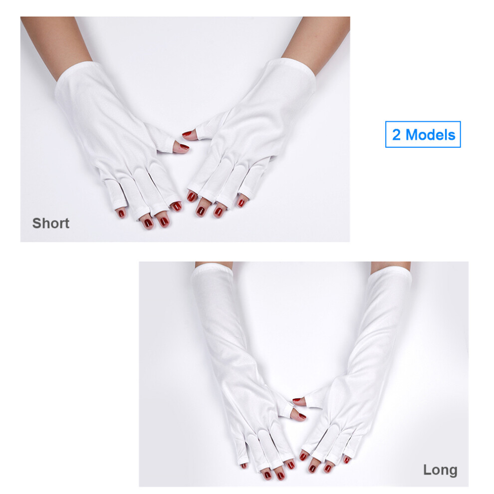 Uv Protection Fingerless Gloves With Led Nail Lamp 461605150079
