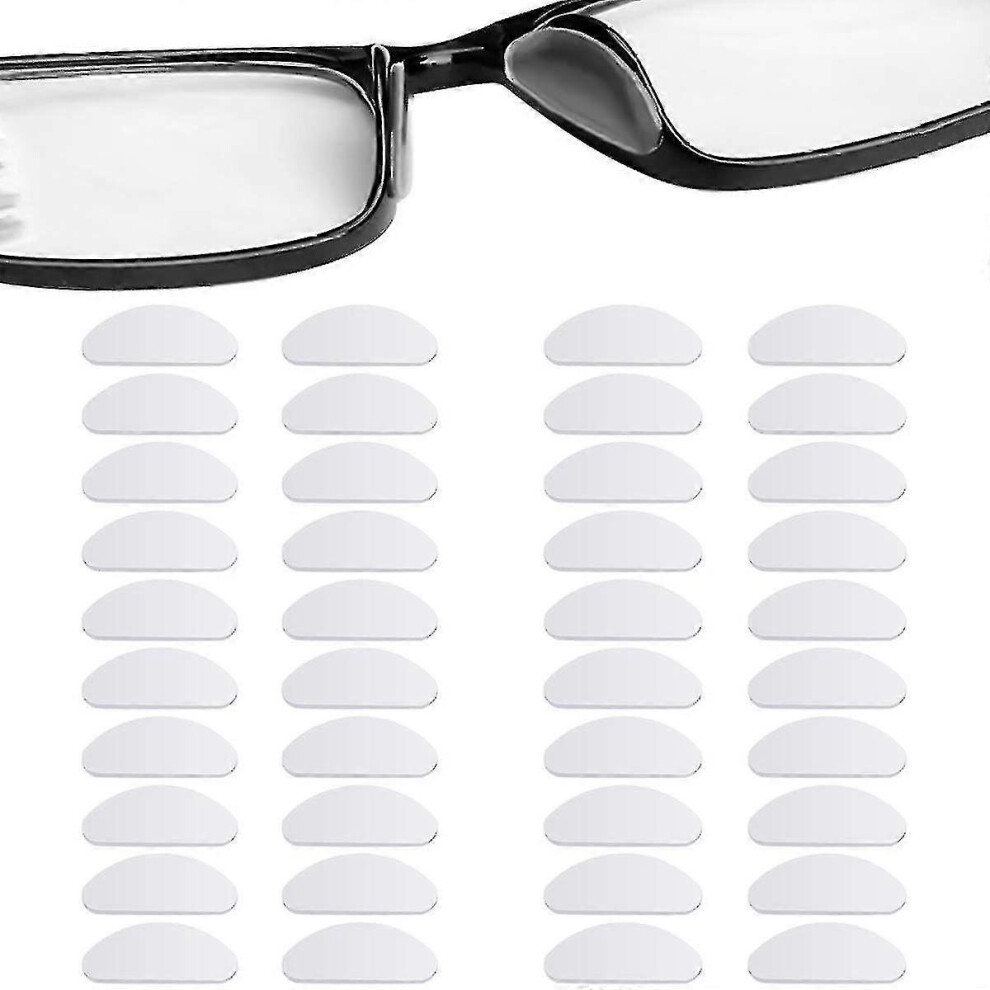 Kikidex (As Show, One Size) 20 Pairs Silicone Nose Pads For Glasses, Stick On Nose Pads, D Shape Adhesive Nose Cushions For Eyeglasses
