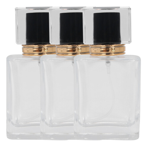 (Black) Boccetta Profumo Vetro 50ml con Spruzzatore Rosa