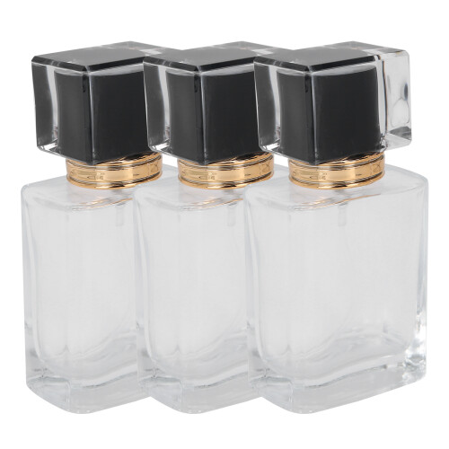 (Black) Boccetta Profumo Vetro 50ml con Spruzzatore Rosa 2