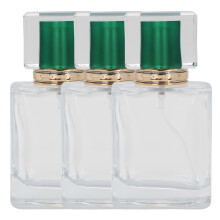 (Green) 50ml Glass Perfume Bottle Refillable Atomizer Makeup Container Green