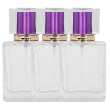(Purple) 50ml Glass Perfume Bottle Refillable Atomizer Makeup Container Green