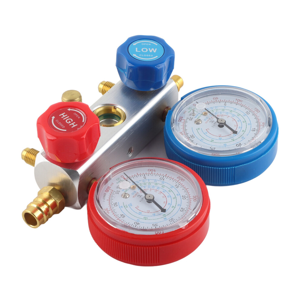 3 Way AC Diagnostic Manifold Gauge Set, R410A/R22/R404, Universal Fit-image-OPC-PMHCJVY-NEW