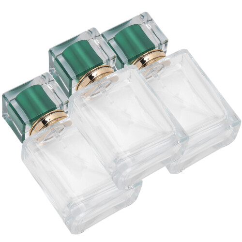 (Green) 50ml Glass Perfume Bottle Refillable Atomizer Makeup Container Green 2