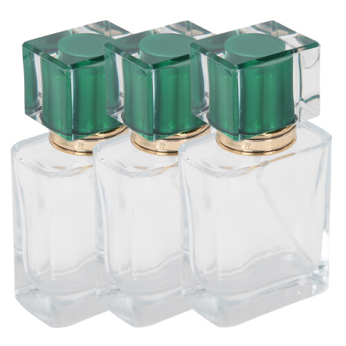 (Green) 50ml Glass Perfume Bottle Refillable Atomizer Makeup Container Green 1