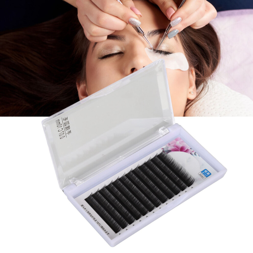 False Eyelashes Grafting Extension 0.07C 10mm Chemical Fiber, 12 Rows