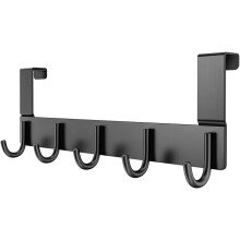 Door hook, door coat rack for hanging with 5 hooks - clothes hook over the door without drilling - d