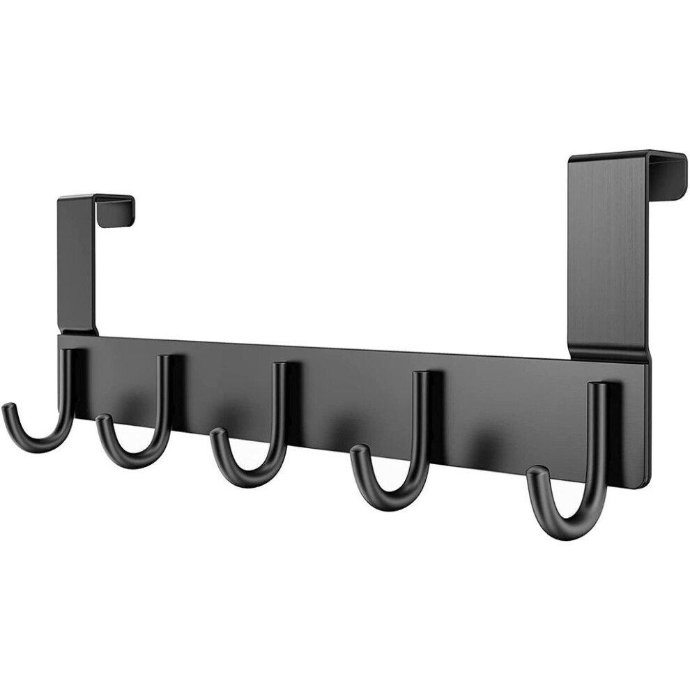 Door Hook, Door Coat Rack For Hanging With 5 Hooks - Clothes Hook Over The Door Without Drilling - D 9183899237328