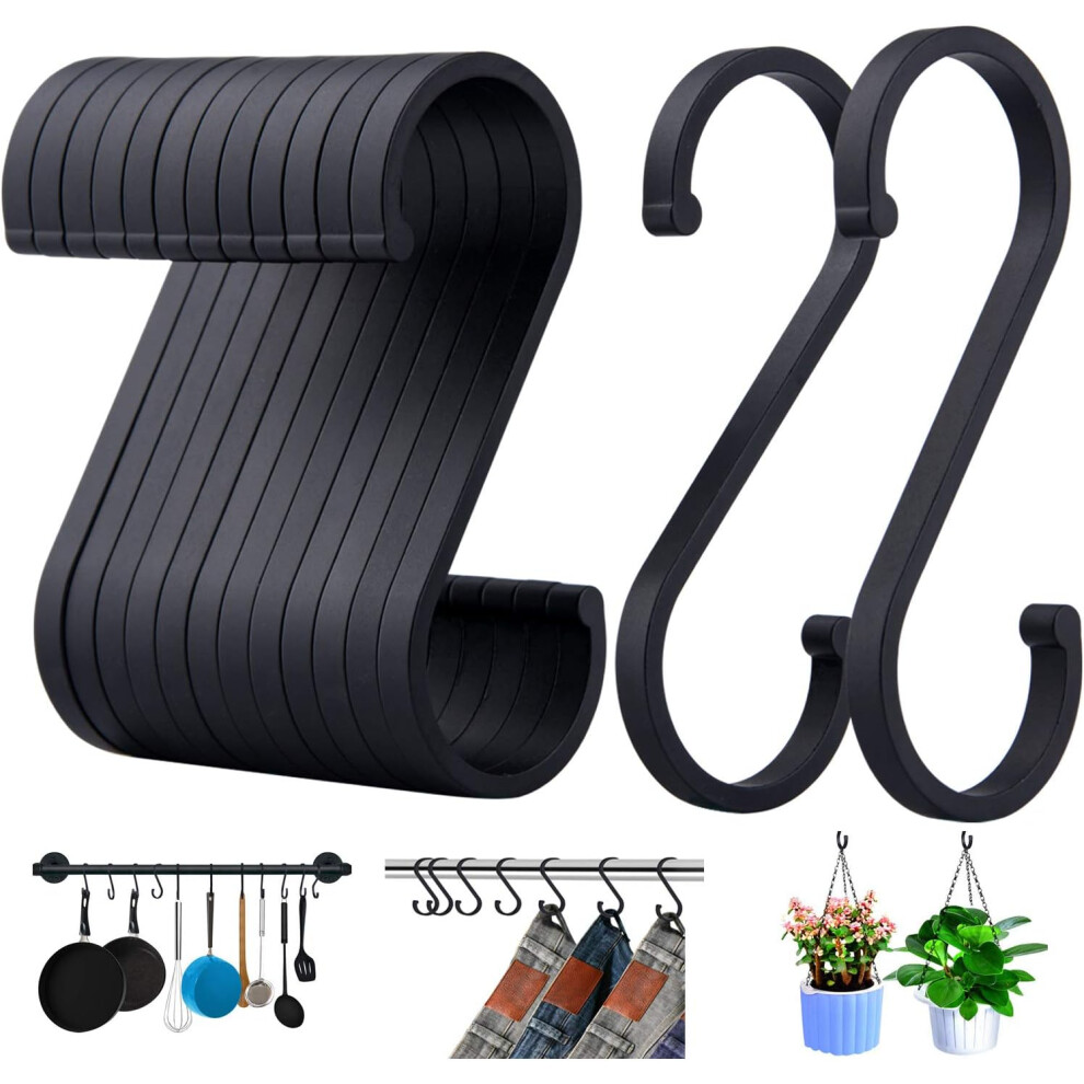 S Hooks, 14 Pack Aluminum S Shaped Hooks, Matte Finish S Hooks For Hanging Pots And Pans, Plants, Co 9183899237571