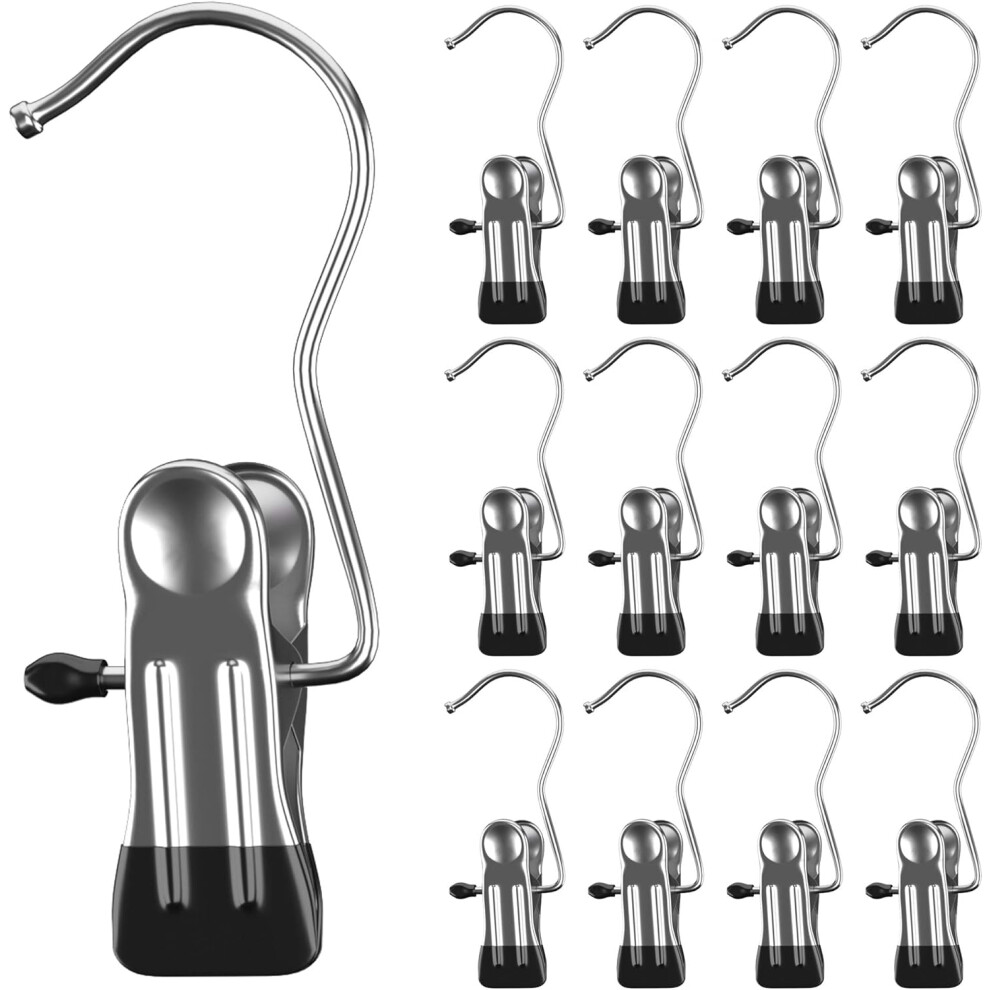 Laundry Hooks Boot Clips,Portable Hanging Pins, Stainless Steel Closet Organizer Hangers,Home Trave 9183899237533