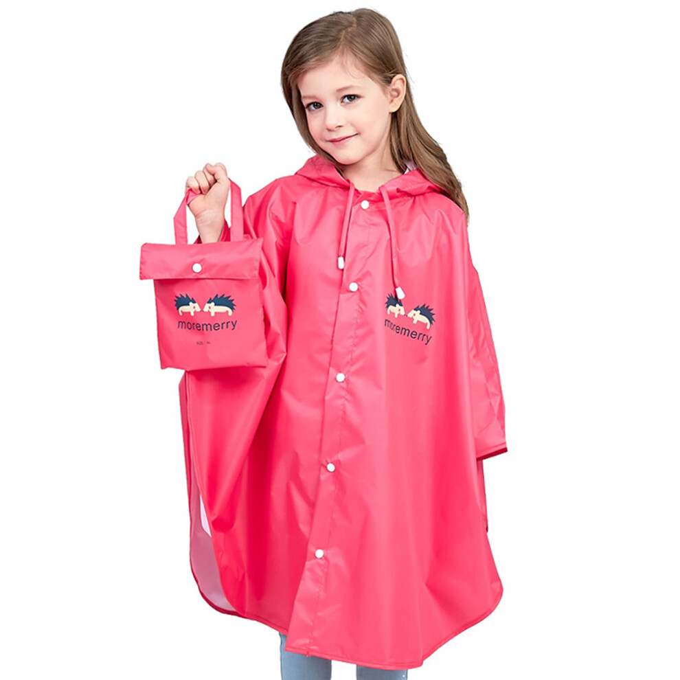 Rain Poncho Kids Rain Cape Girls Boys 100% Rainproof Portable Foldable Raincoat Kids Rain Poncho Bic Red 9183899239070