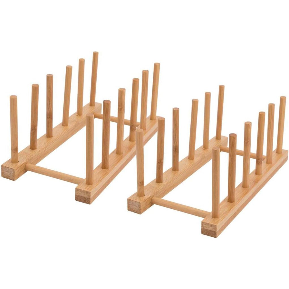 2pcs-Bamboo Dish Rack,pot lid/plate/cutting board organizer for kitchen cabinets,bottle drying holde-image-OPC-PMHCMJ7-NEW