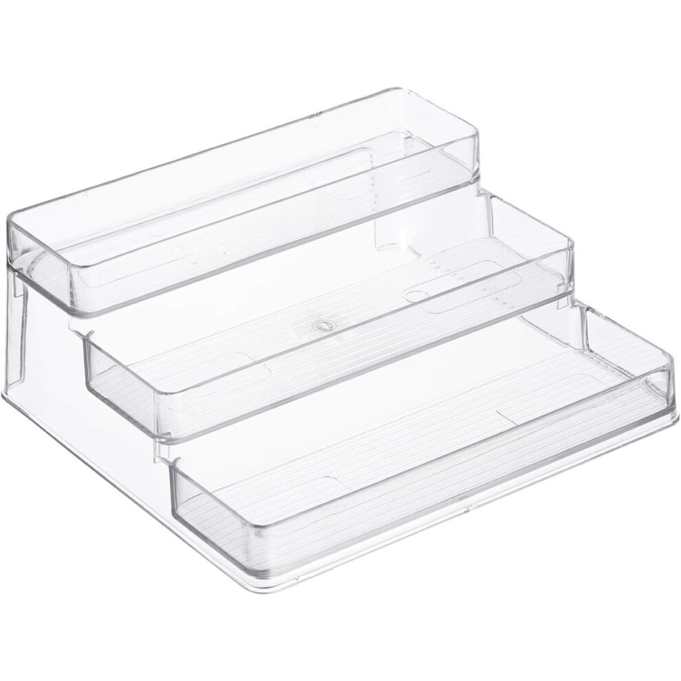 3-Tier Spice Rack Kitchen Pantry Step Shelf Cabinet Organizer, Clear 9183899243718
