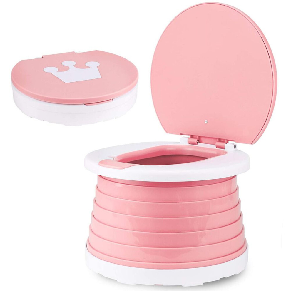 Toilet Seat Children Folding Toilet Outdoor Toilet Seat Potty Pink