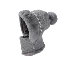 Knitted balaclava for women hood winter hat with neck