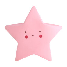 Lovely Shape with Smile Face LED Night Light for Kids Bedroom Lamp Decoration(Pink Star)