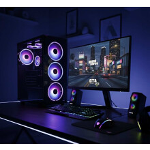 Fast Gaming PC Bundle i5 16GB RAM GTX1050 128GB SSD+1TB HDD 22" Plus Speakers