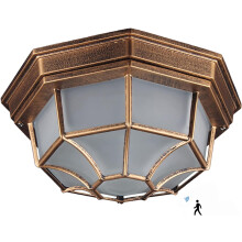12 W Led Exterior Ceiling Lamp With Motion Detector Lighting Metal Wall Metal / Bronze Glass Outdoor Light Light Ceiling Light