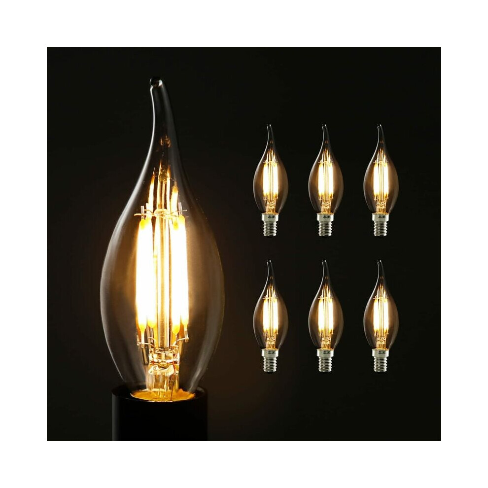 6X Edison Light Bulb E14 4W Retro Decorative Candle Light Bulb C35L Warm White Antique Candle Lamp LED Light Bulb-image-OPC-PMHCSSB-NEW