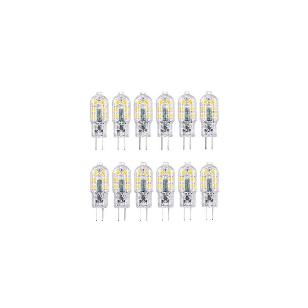 G4 Led Bulb, 12V 3W, Warm 3000K, Equivalent To A 30W Halogen Lamp, 12 Packs - Pack Of 12 White