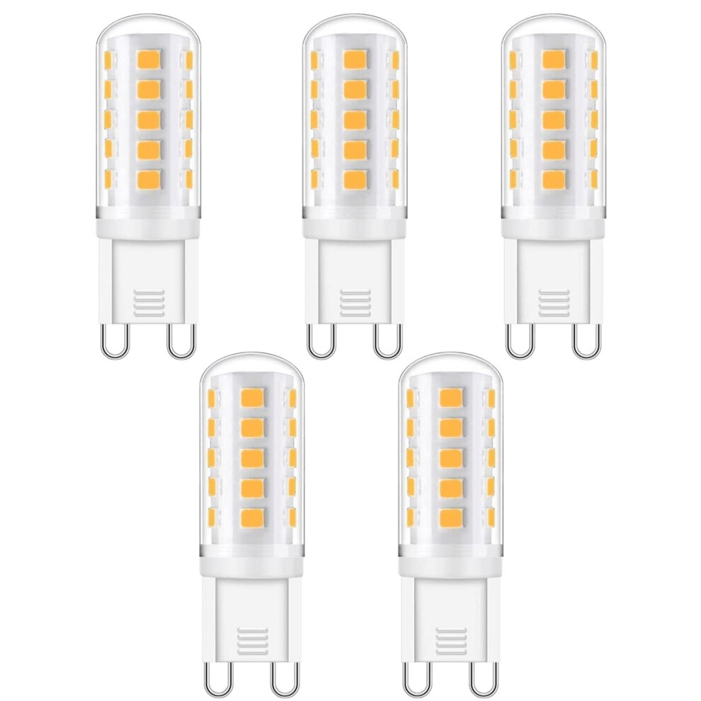 5 Pack G9 LED Bulb: 5W Equivalent to 33W 40W G9 Halogen 420LM Cool White 6000K Flicker-Free AC 220-240V Non-Dimmable [Energy Class A+]