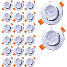 Set of 20 LED Recessed Spotlight 3W Cold White 6000K 245LM Recessed Ceiling Spotlights Equivalent to