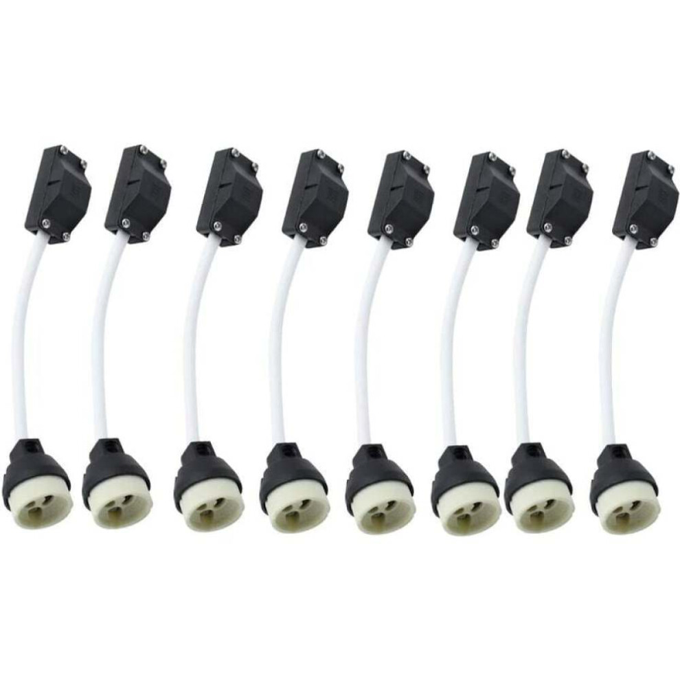 Gu10 Ceramic Sockets With Cable Connector 2A 250V Gu10 Lamp Holder Socket Base Adapter With Insulate 9183899285138