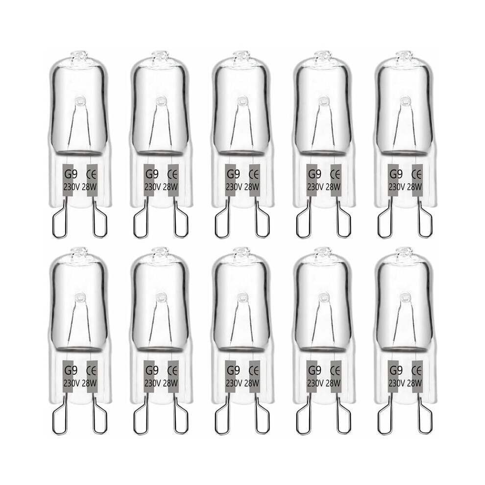 G9 Halogen Bulb 28W 230V, 370Lm 2700K Warm Dimmable, G9 Capsule Bulbs, For Chandeliers, Landsc White