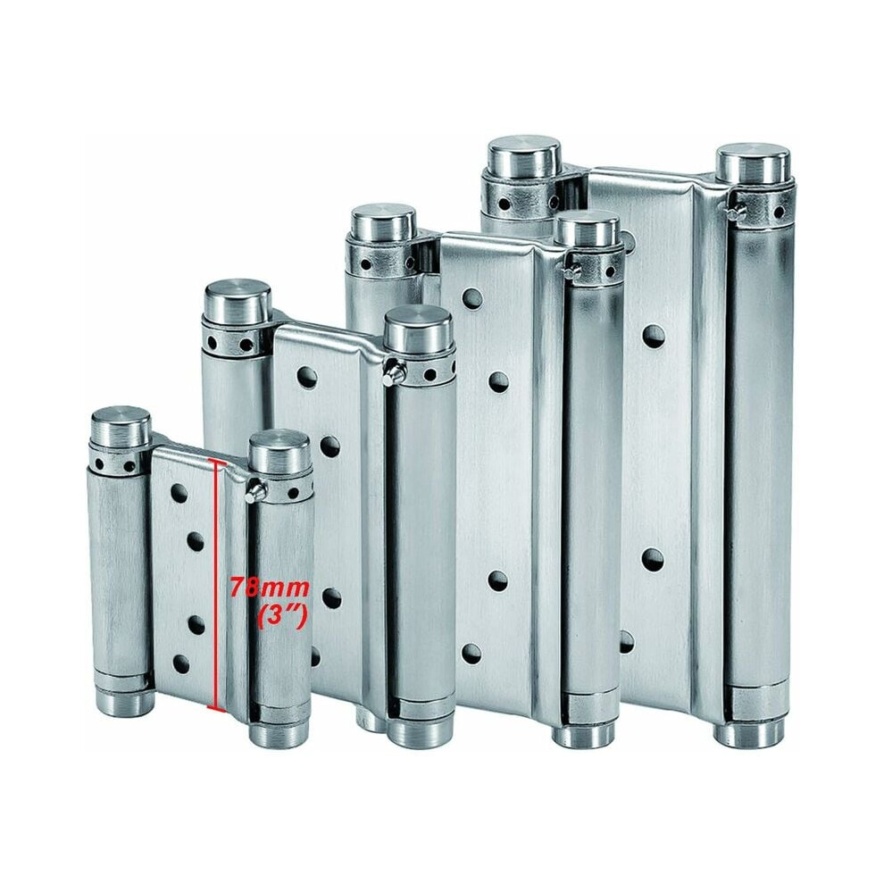 Spring Hinges (78Mm) Stainless Steel Double Action For Swing Doors Self Closing Hinge For Saloon Cafe Bar Pub Counter Cupboard Door Up To 10Kg 9183899290095