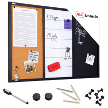 3-in-1 COMBI Board: Dry-Erase Magnetic Whiteboard, Magnetic Chalkboard, and Corkboard 90x60 cm + FREE GIFT