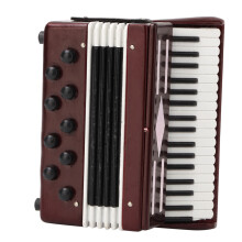 6CM Miniature Wooden Red Accordion Model Instrumental Model with Delicate Box Musical Gift