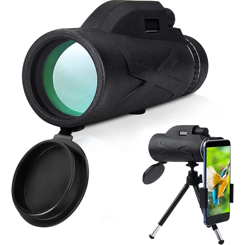 Monocular Telescope, 80X100 High-Performance Prism Telescope, With Smartphone Holder & Tripod Water Black 9183899303856