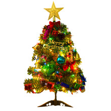 60cm Christmas Tree with LED Light and Ornament Table Decoration Xmas Party Ornament for Home Office
