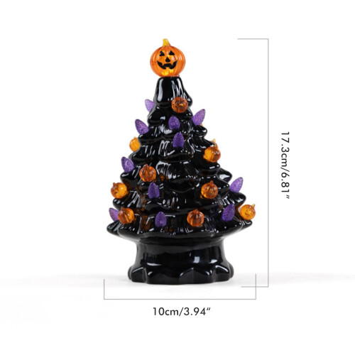 Lighted Ceramic Halloween Tree Tabletop Halloween Decoration Halloween Tree Pumpkin Light 2