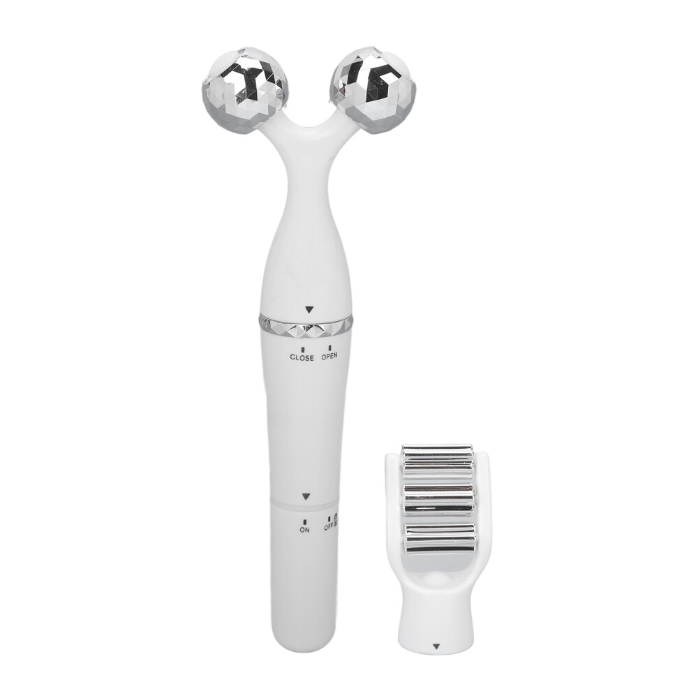 White Electric Face Roller Vibrate Lift Tighten Reduces Aging Wrinkles Face Massager Roller