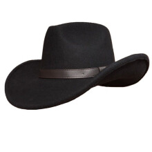 Black Cowboy Hat Wool Felt Western Hat For Men Women
