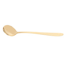 Serving Spoon Brass Polished Glossy Edges Elegant Style Compact Portable Round Soup Spoon for Dinner