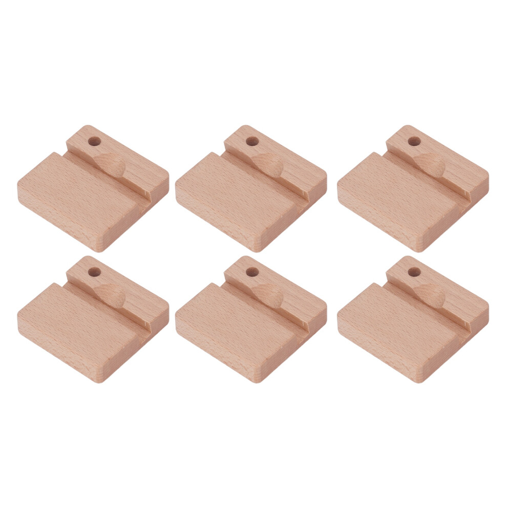 6Pcs Wooden Cellphone Holder Wood Stand For All Mobile Phones Smartphone Desk Ornament 9183899437483