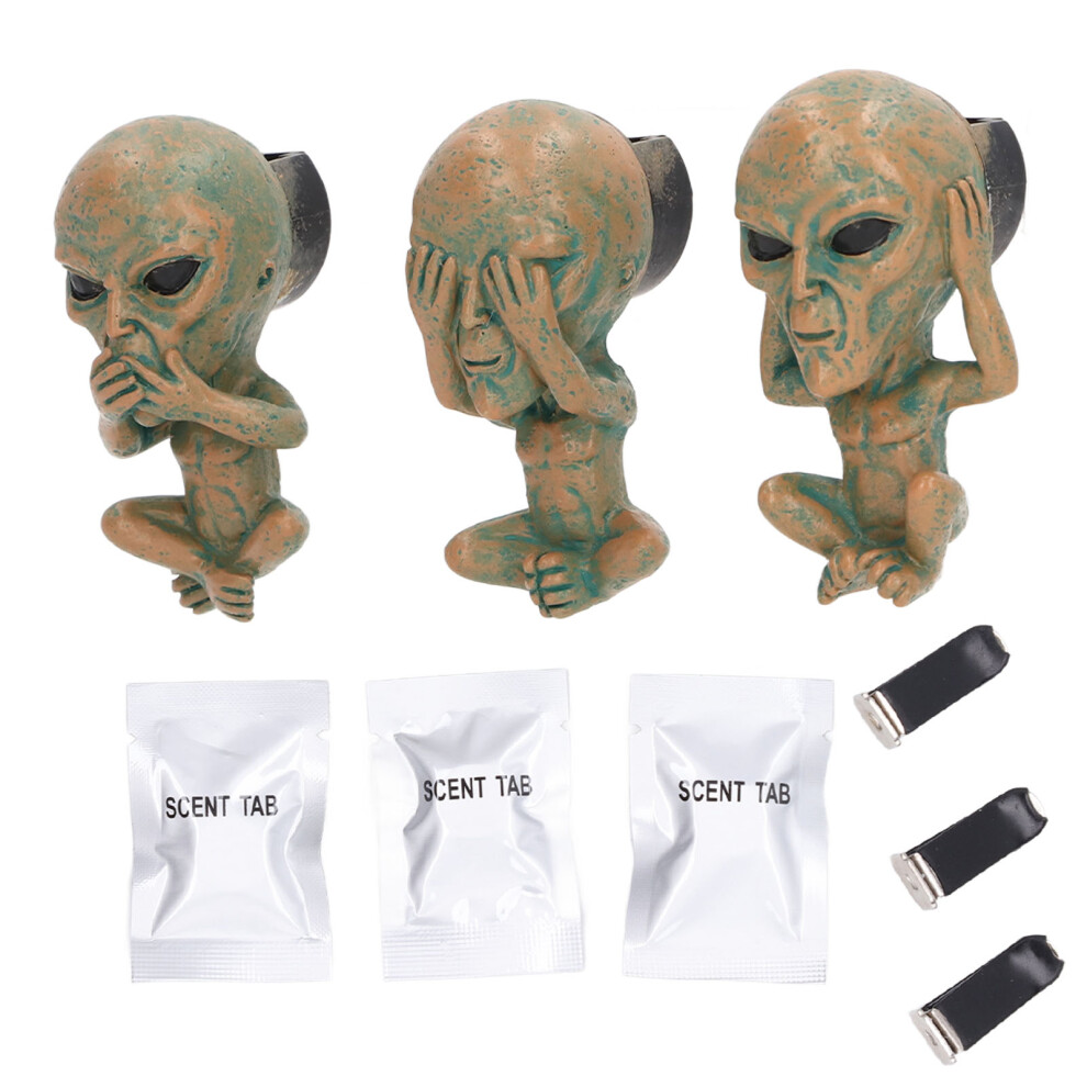 3 Piece Car Air Vent Clips Alien Shape Removable Rotatable Resin Car Smell Air Freshener For Automob 9183899438855