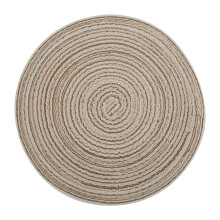 Japanese Style Ramie Round Table Mat Cute Table Ramie Insulation Pad(S Beige)