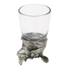 Whiskey Glass Unique Animal Head Design Funny Novelty Glass Cup for Bars Taverns Party Games Rhinoce