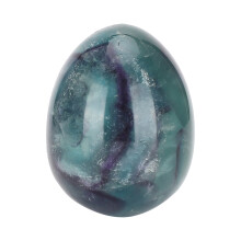 Natural Fluorite Egg Massage Jade Healing Colorful Crystal Home Craft Decoration