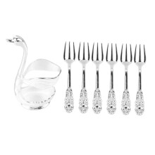 Coffee Spoon Holder Elegant Swan Shaped Alloy Mirror Polish Rich Details Coffee Stirrers Holder for