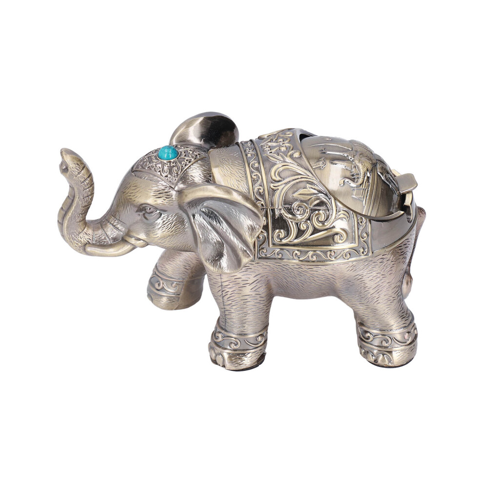 Cigar Ashtray Vintage Elephant Wind Proof Embossed Design Durable Metal Nonslip Stable Exquisite Ele