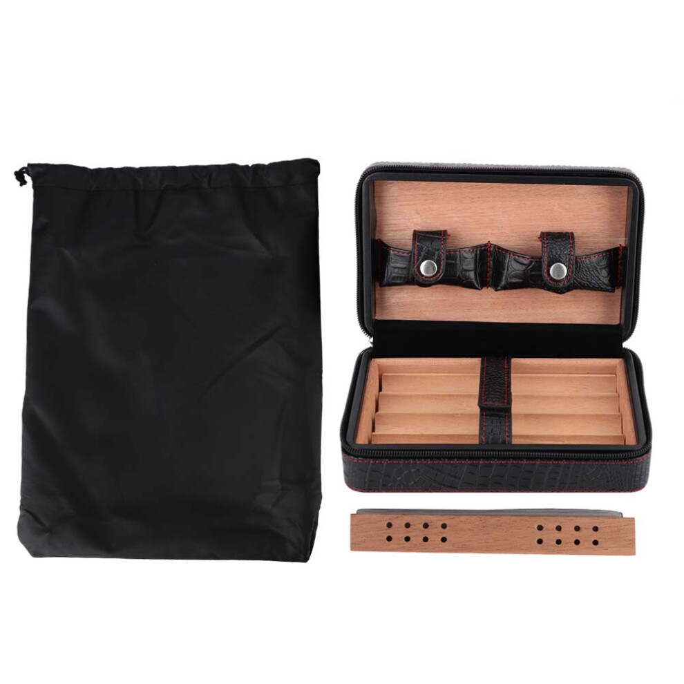 Grain Crocodile Portable Travel Outdoor Humidor Case Cigar Holder Storage Box